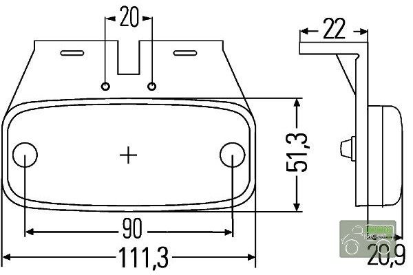 Seitenmarkierungsleuchte Hella 24V